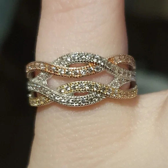 Multicolour Braided Ring - Picture 1 of 3